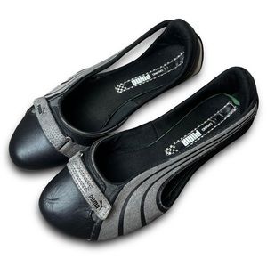 Puma black & silver glittery sporty ballet flats